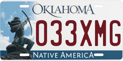 OK license plate 033XMG