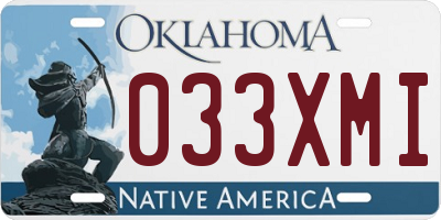 OK license plate 033XMI