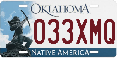 OK license plate 033XMQ