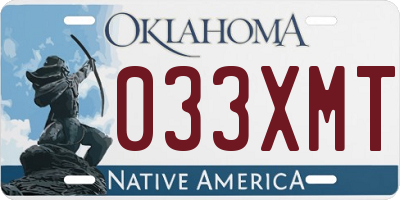 OK license plate 033XMT