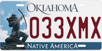 OK license plate 033XMX
