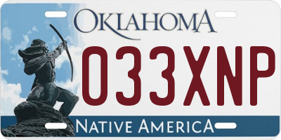 OK license plate 033XNP