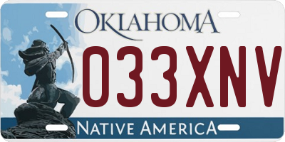 OK license plate 033XNV