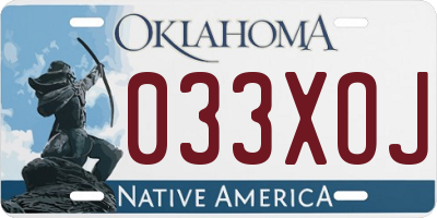 OK license plate 033XOJ