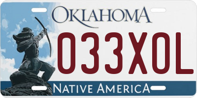 OK license plate 033XOL