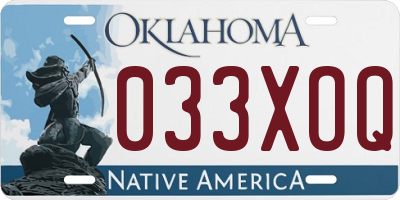 OK license plate 033XOQ