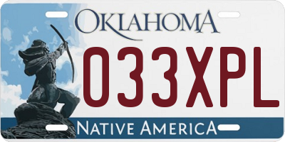 OK license plate 033XPL
