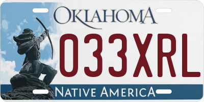 OK license plate 033XRL