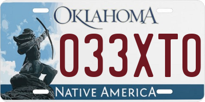 OK license plate 033XTO