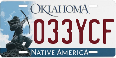 OK license plate 033YCF