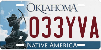 OK license plate 033YVA