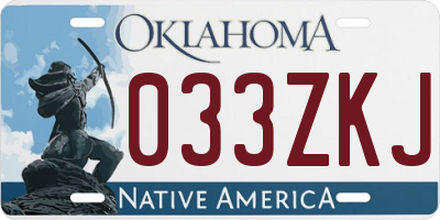 OK license plate 033ZKJ