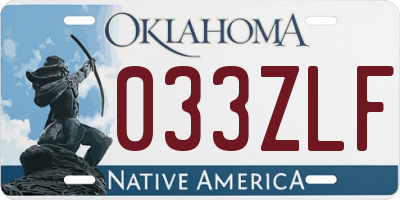 OK license plate 033ZLF