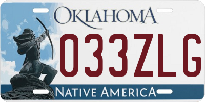 OK license plate 033ZLG