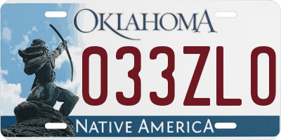 OK license plate 033ZLO