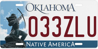 OK license plate 033ZLU