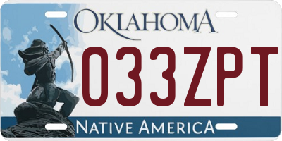 OK license plate 033ZPT
