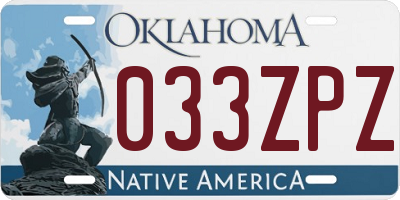 OK license plate 033ZPZ