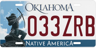 OK license plate 033ZRB
