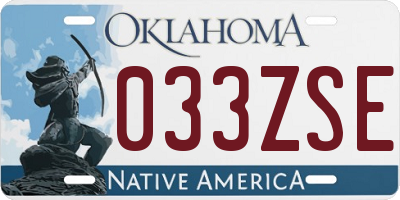 OK license plate 033ZSE
