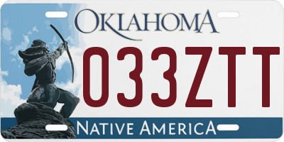 OK license plate 033ZTT