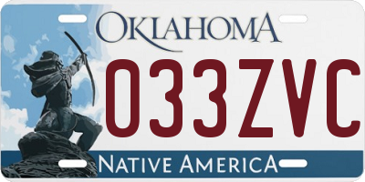 OK license plate 033ZVC