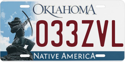 OK license plate 033ZVL
