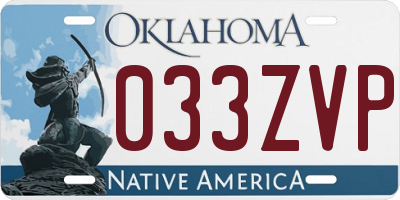 OK license plate 033ZVP