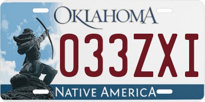 OK license plate 033ZXI