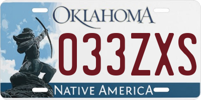 OK license plate 033ZXS