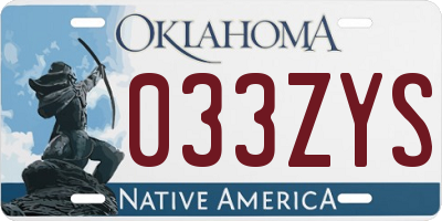 OK license plate 033ZYS
