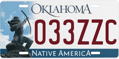 OK license plate 033ZZC