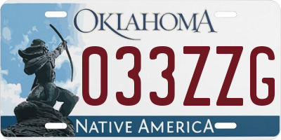 OK license plate 033ZZG