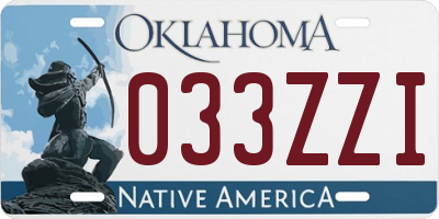 OK license plate 033ZZI