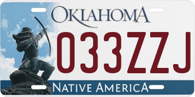 OK license plate 033ZZJ