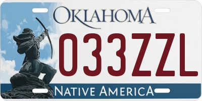 OK license plate 033ZZL