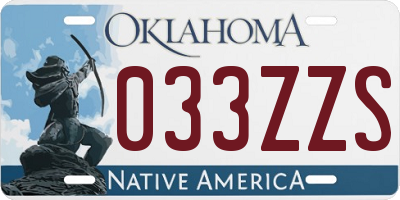 OK license plate 033ZZS