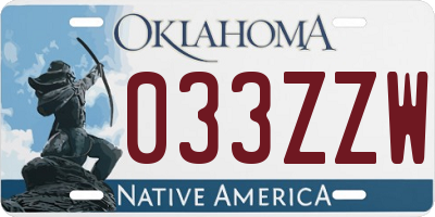 OK license plate 033ZZW