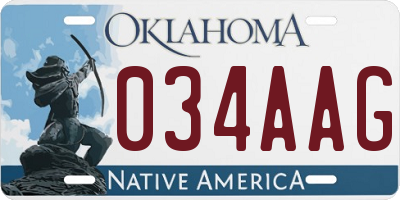 OK license plate 034AAG