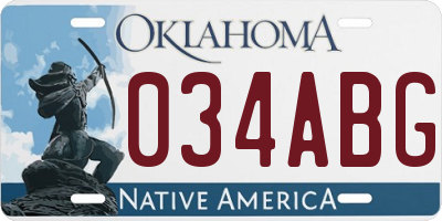 OK license plate 034ABG