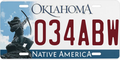 OK license plate 034ABW