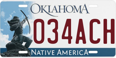 OK license plate 034ACH