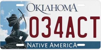 OK license plate 034ACT
