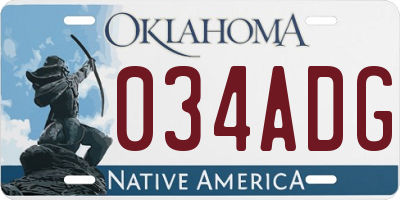 OK license plate 034ADG