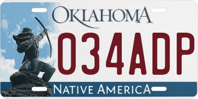 OK license plate 034ADP