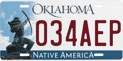 OK license plate 034AEP