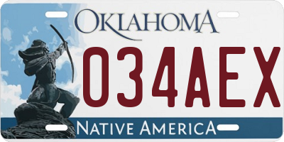 OK license plate 034AEX
