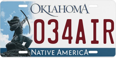 OK license plate 034AIR