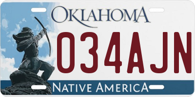OK license plate 034AJN