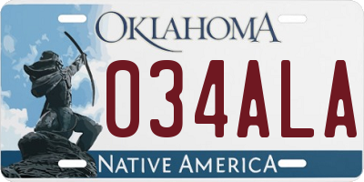 OK license plate 034ALA